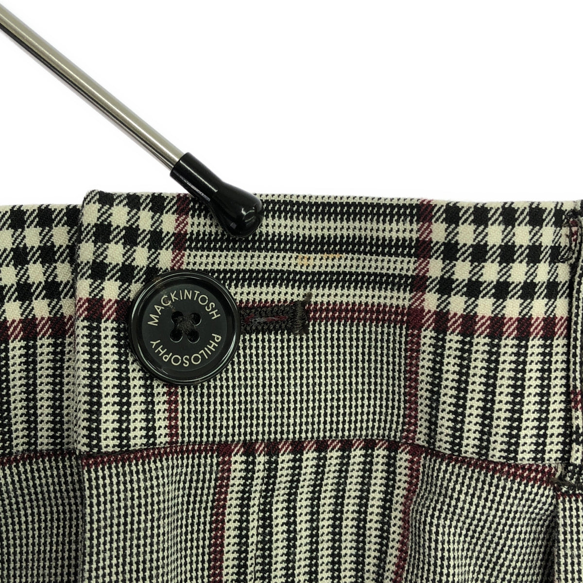 MACKINTOSH PHILOSOPHY / マッキントッシュフィロソフィー | チェック タック スラックス パンツ | 36 | グレー/ボルドー | レディース