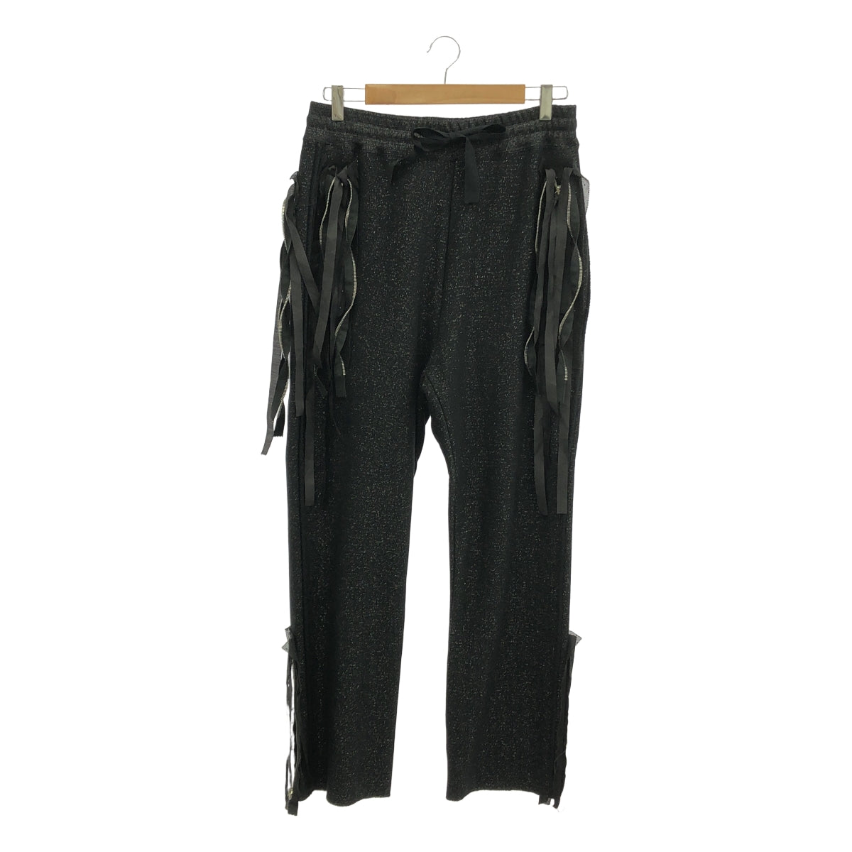 【新品】  Midorikawa / ミドリカワ | 2023SS | LAME SWEAT PANTS ラメミックス スウェットパンツ | S | BLACK LAME / ブラックラメ | メンズ
