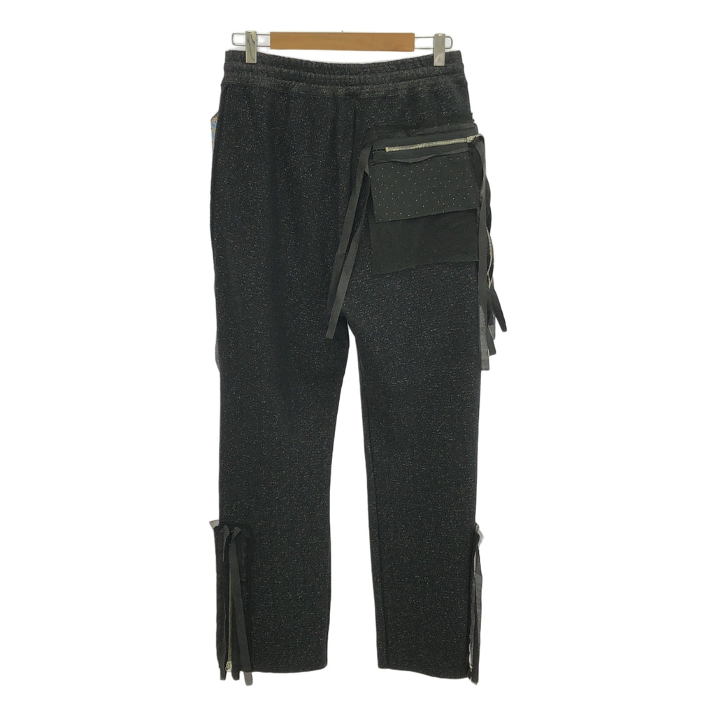 【新品】  Midorikawa / ミドリカワ | 2023SS | LAME SWEAT PANTS ラメミックス スウェットパンツ | S | BLACK LAME / ブラックラメ | メンズ