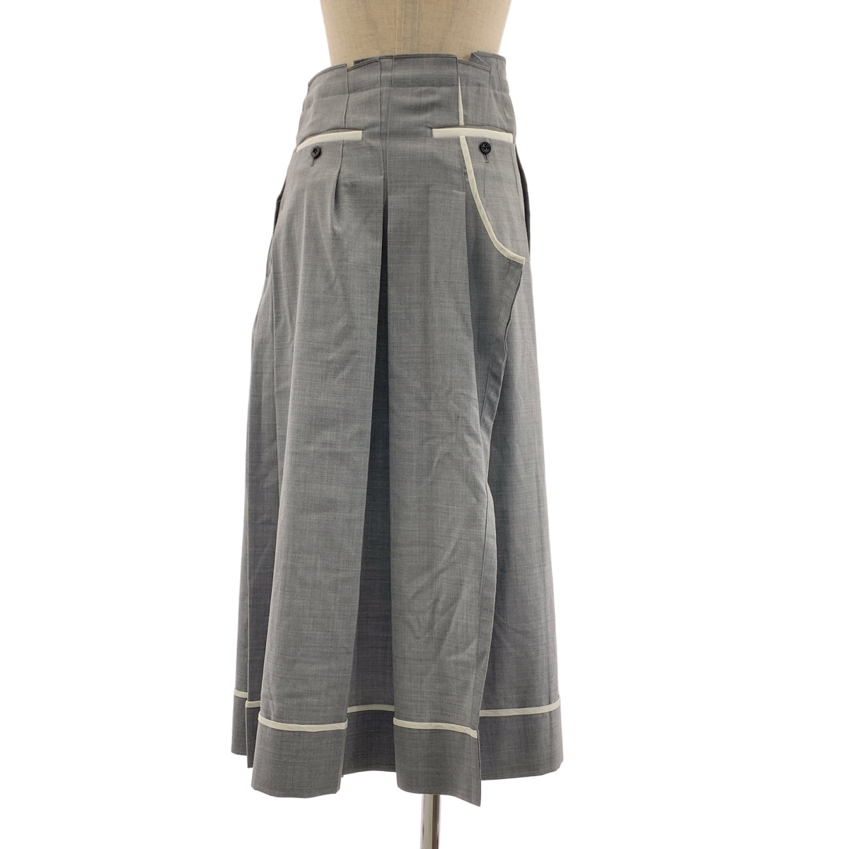 sacai / サカイ | ZIP Suiting Skirt ジップ プリーツ スカート | 1 | レディース