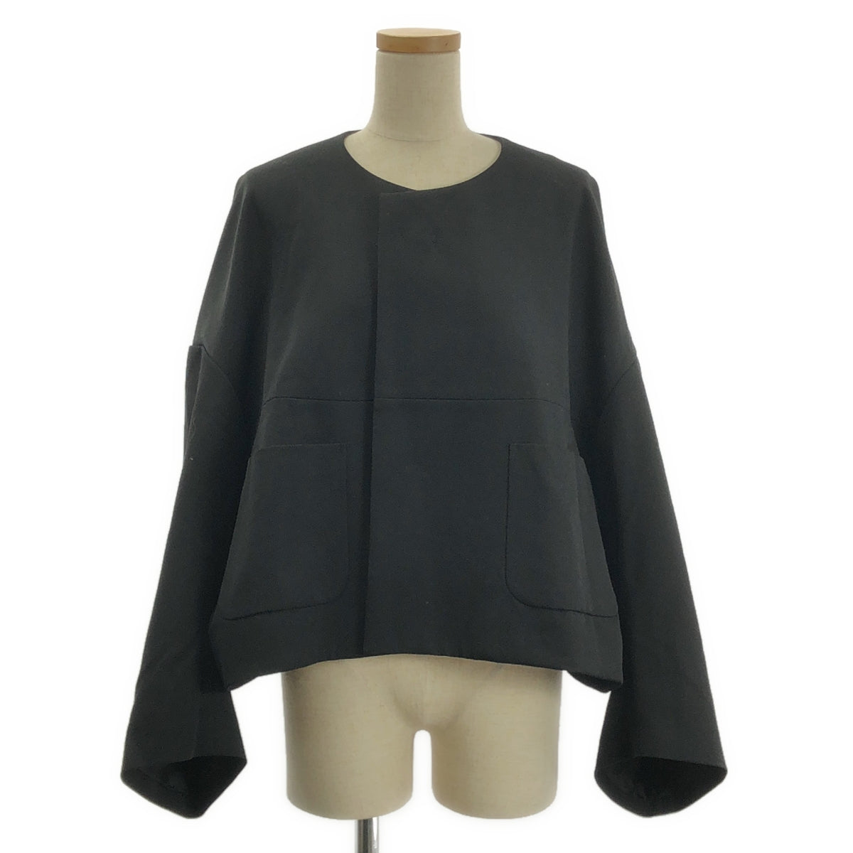 COMME des GARCONS / 콤데 갤슨 | 2024SS | 변형 와이드 슬리브 노 컬러 싱글 재킷 / 총 안감 | M | 여성