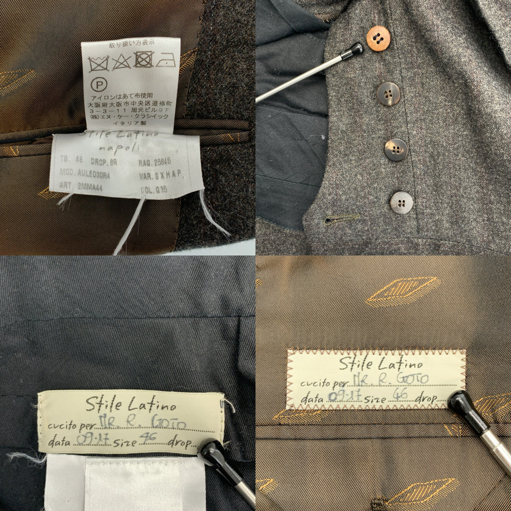 Stile Latino / 스티레라티노 | 셋업 슈트 / AULE03R4 울 스트라이프 3B 테일러드 재킷 / 사이드 어저스터 탁 슬랙스 팬츠 | 46 | 맨즈