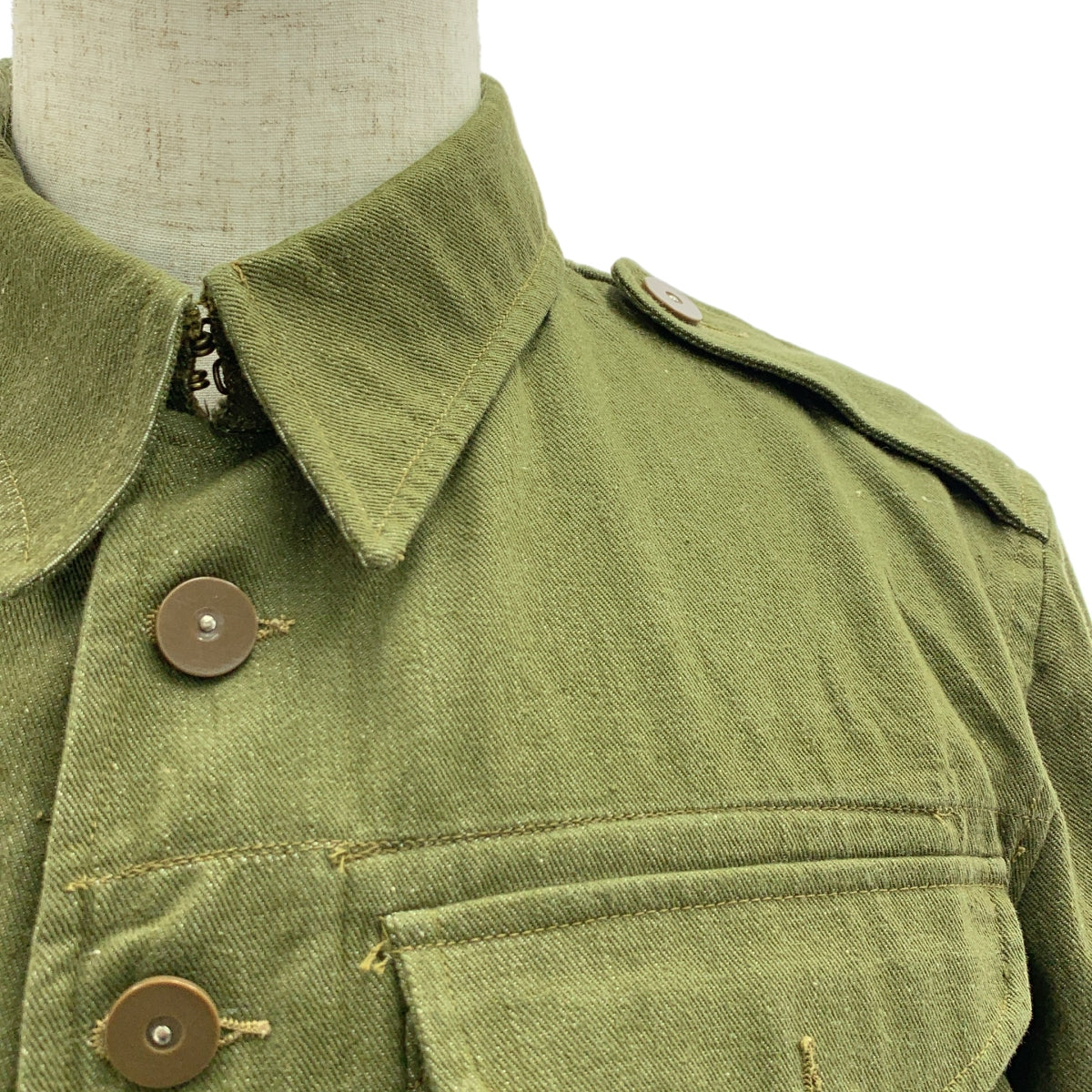 VINTAGE / ヴィンテージ古着 | 1950s | British Army Green Denim Battle Dress Jacket  / イギリス軍 グリーンデニム バトルドレス ジャケット | 7 | メンズ