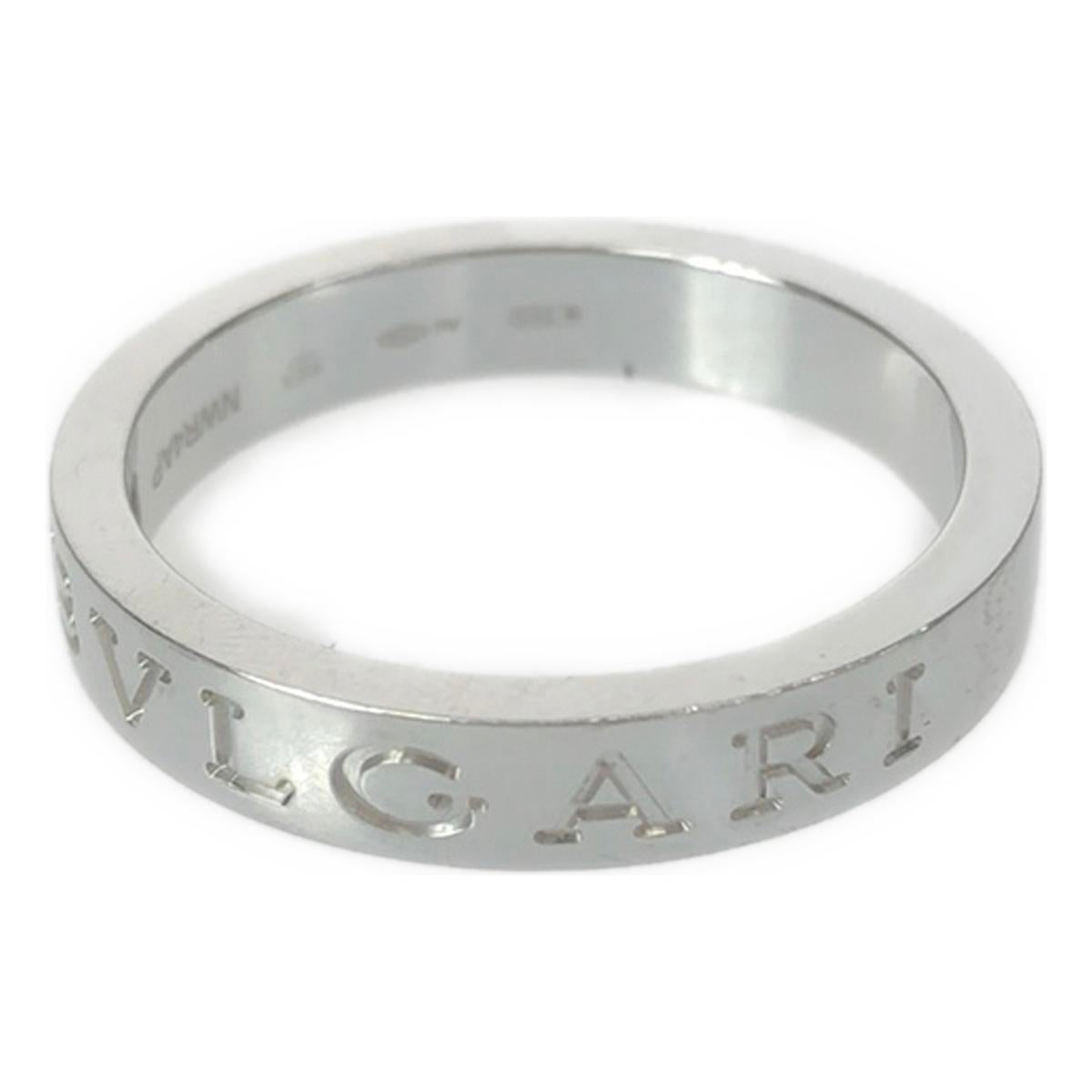 BVLGARI / Bulgari | 1PD double logo ring / Au750 | White gold | Men's