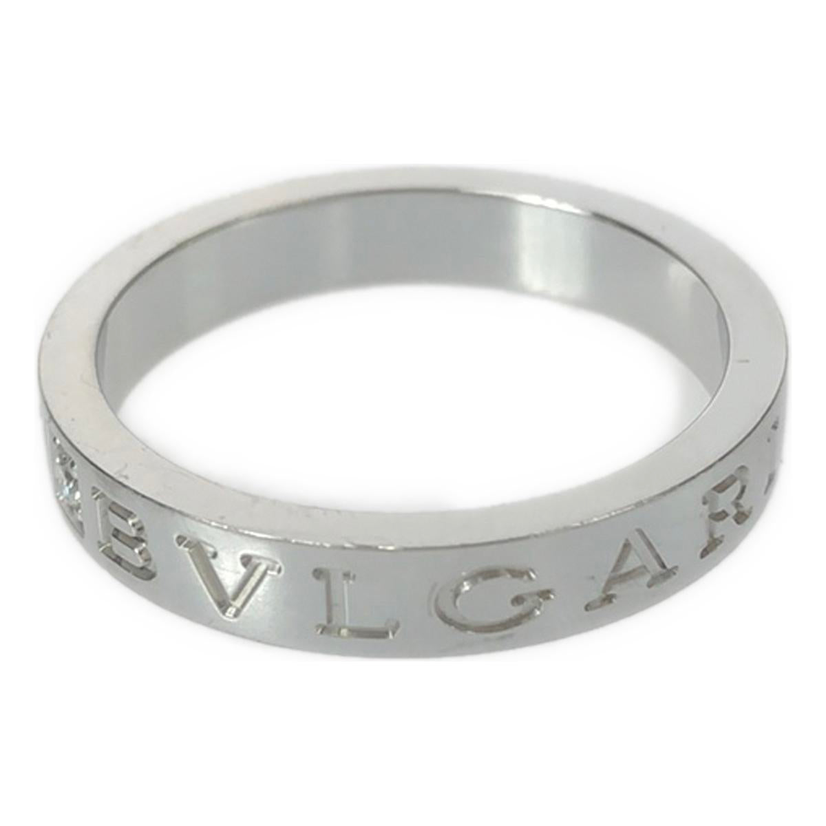 BVLGARI / Bulgari | 1PD double logo ring / Au750 | White gold | Men's