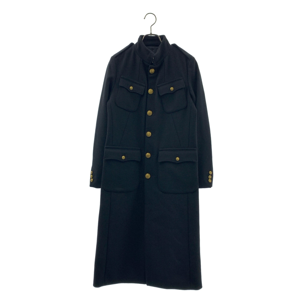 green / 그린 | 울 골드 버튼 스탠드 컬러 롱 코트 | 1 | 여성