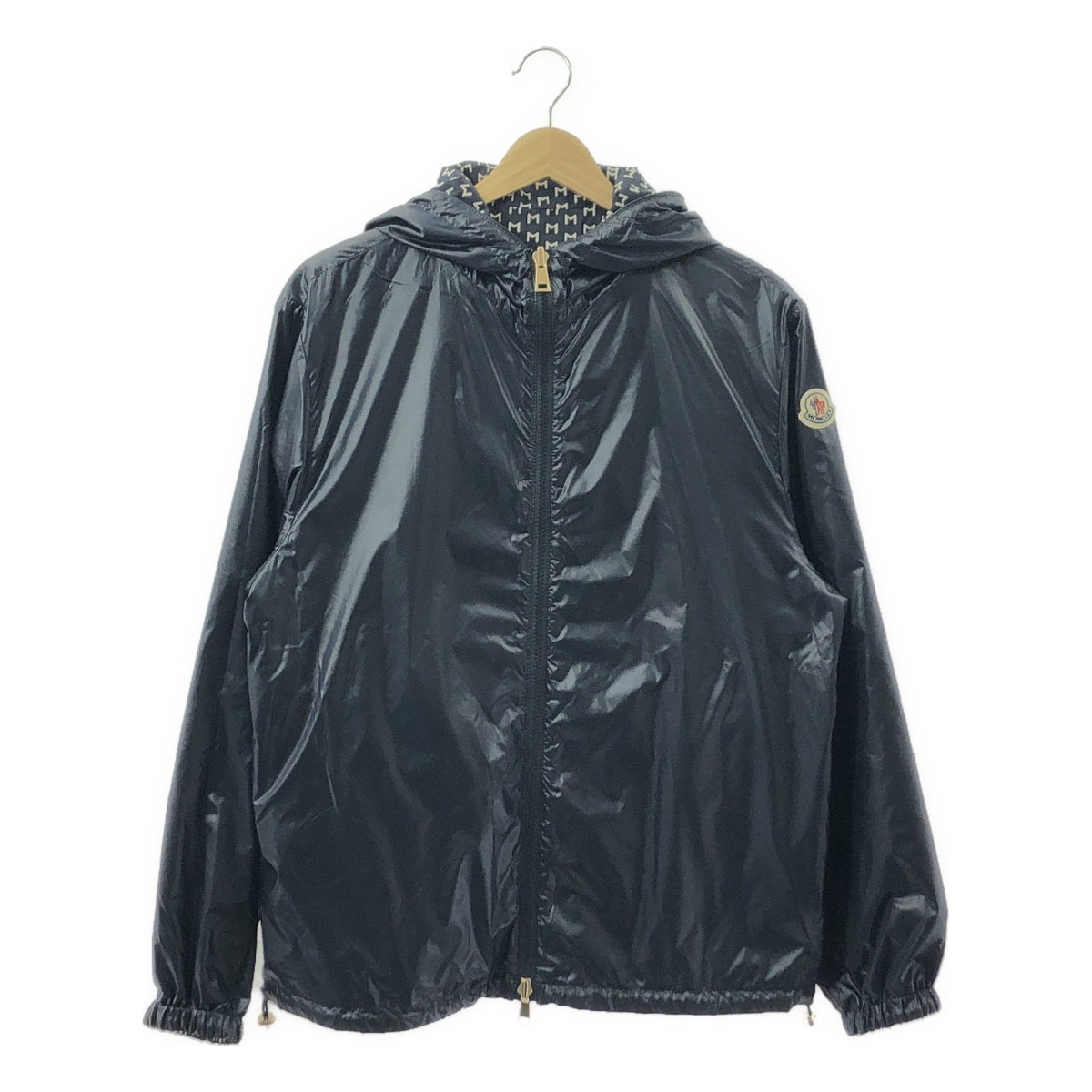 【美品】  MONCLER / モンクレール | 2024 SS | IDEO GIUBBOTTO / Logo Jacket ロゴ リバーシブル フーデッドジャケット | 0 | ネイビー/ホワイト | レディース