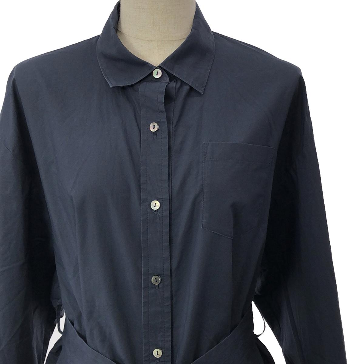 SUPPORT SURFACE | Band collar shirt dress | S | Navy | Women's