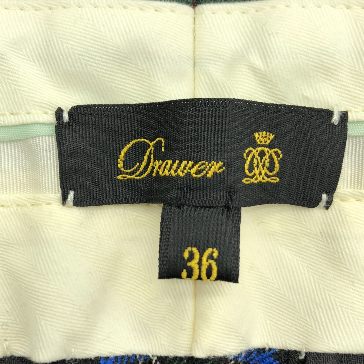 Drawer / ドゥロワー | チェック ウール ストレートパンツ | 36 |