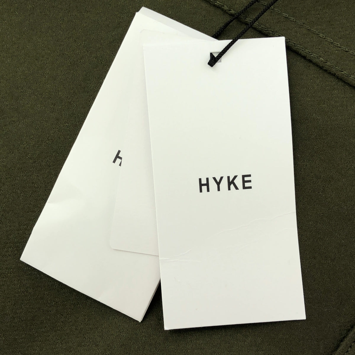 【미품】 HYKE / 하이크 | 2024AW | WOOL STRAPLESS TOP / 멜튼 울 비스체 | 01 | olive drab | 여성