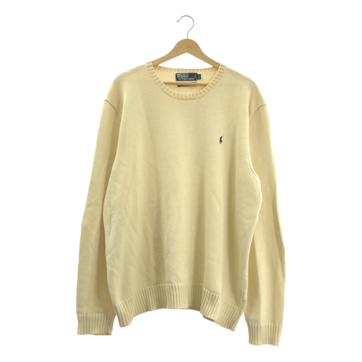POLO BY RALPH LAUREN / 폴로바이랄 플로렌 | 1990s | 빈티지 EXCLUSIVE OF DECORATION 코튼 크루넥 니트 | L | 남성