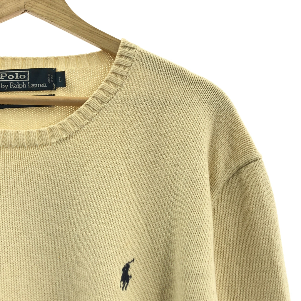 POLO BY RALPH LAUREN / 폴로바이랄 플로렌 | 1990s | 빈티지 EXCLUSIVE OF DECORATION 코튼 크루넥 니트 | L | 남성