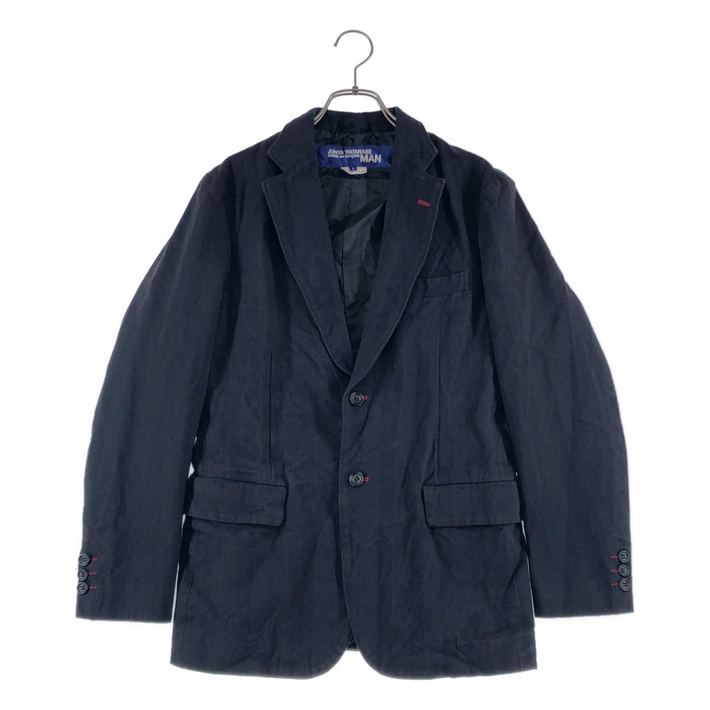 JUNYA WATANABE COMME des GARCONS MAN / ジュンヤワタナベコムデギャルソンマン | 2008AW | ナイロン コットン ツイル ストライプ 2B テーラードジャケット | S | メンズ