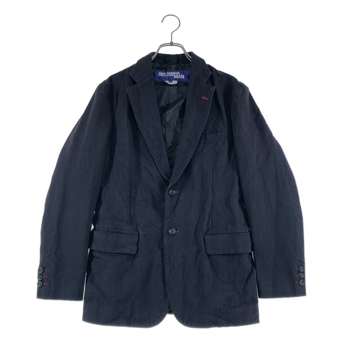 JUNYA WATANABE COMME des GARCONS MAN / ジュンヤワタナベコムデギャルソンマン | 2008AW | ナイロン コットン ツイル ストライプ 2B テーラードジャケット | S | メンズ