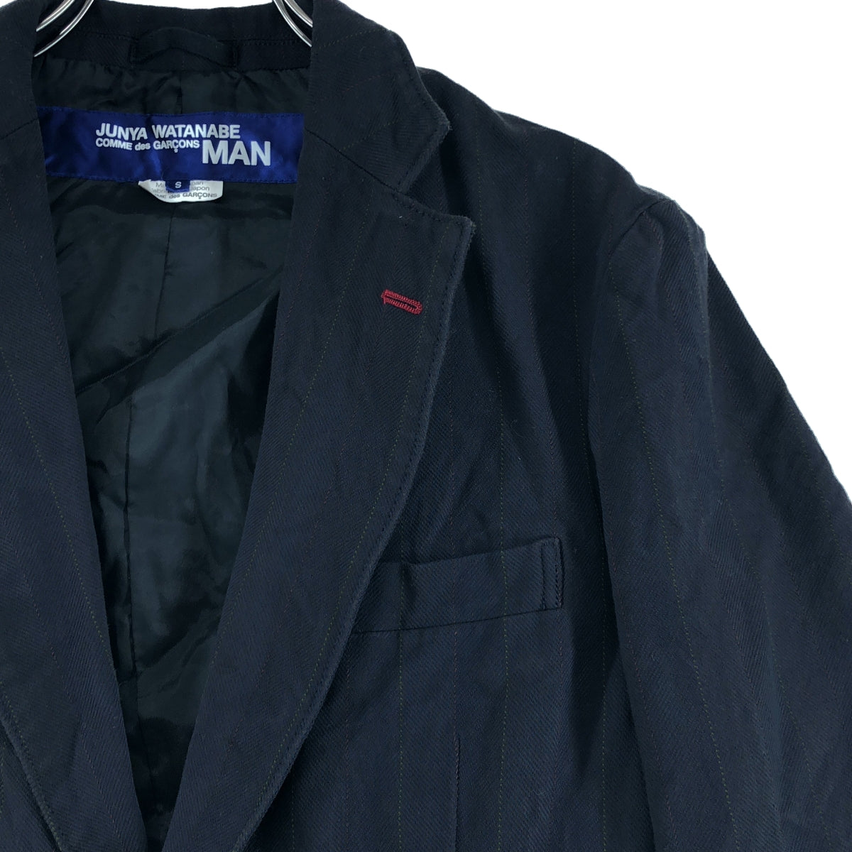 JUNYA WATANABE COMME des GARCONS MAN / ジュンヤワタナベコムデギャルソンマン | 2008AW | ナイロン コットン ツイル ストライプ 2B テーラードジャケット | S | メンズ