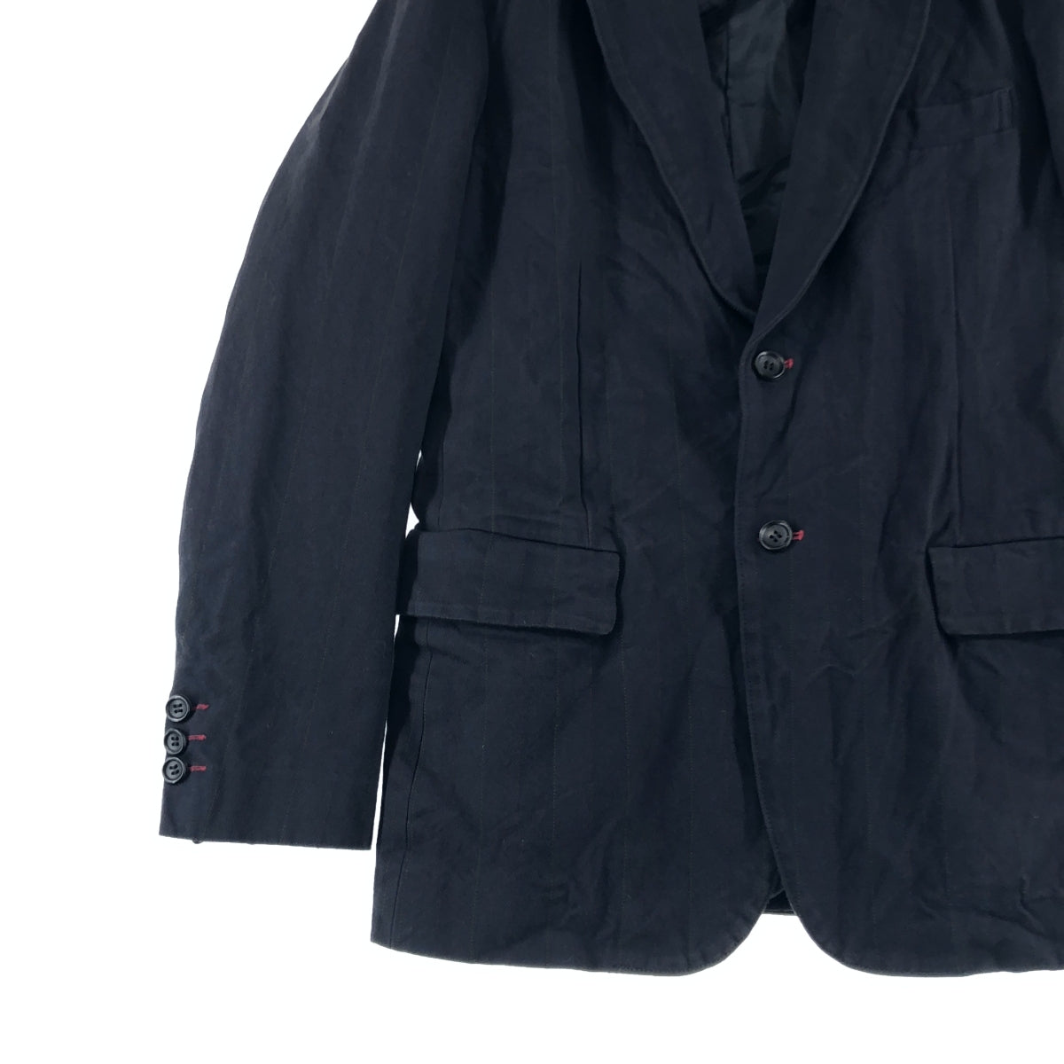 JUNYA WATANABE COMME des GARCONS MAN / ジュンヤワタナベコムデギャルソンマン | 2008AW | ナイロン コットン ツイル ストライプ 2B テーラードジャケット | S | メンズ