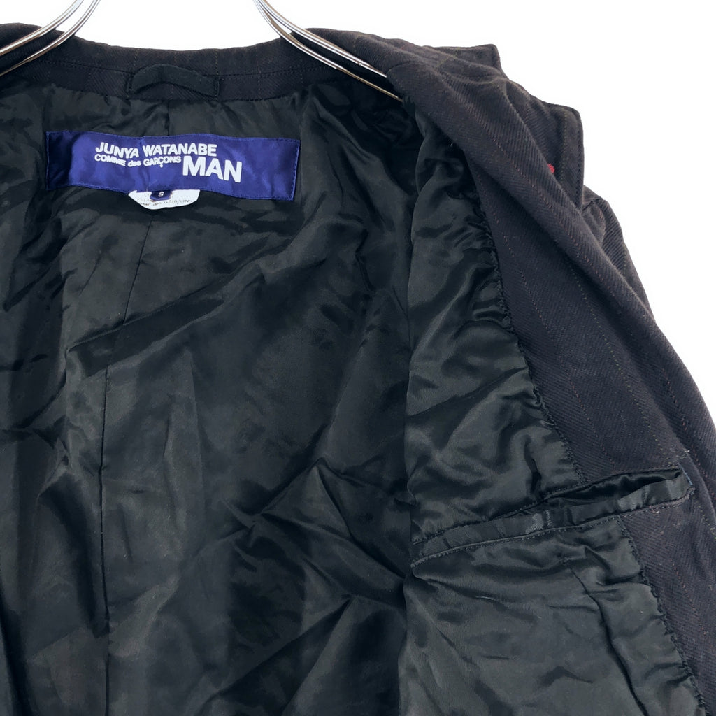JUNYA WATANABE COMME des GARCONS MAN / ジュンヤワタナベコムデギャルソンマン | 2008AW | ナイロン コットン ツイル ストライプ 2B テーラードジャケット | S | メンズ