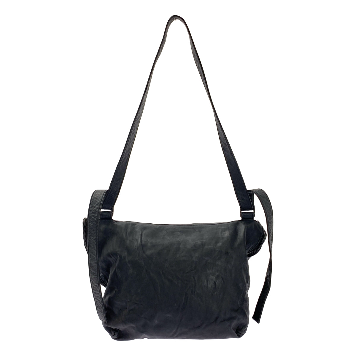 YOHJI YAMAMOTO POUR HOMME / 요우지야마모토풀 옴므 | 2025SS | PRODUCT DYEING HORSE FLAP SHOULDER BAG 가죽 숄더백 |