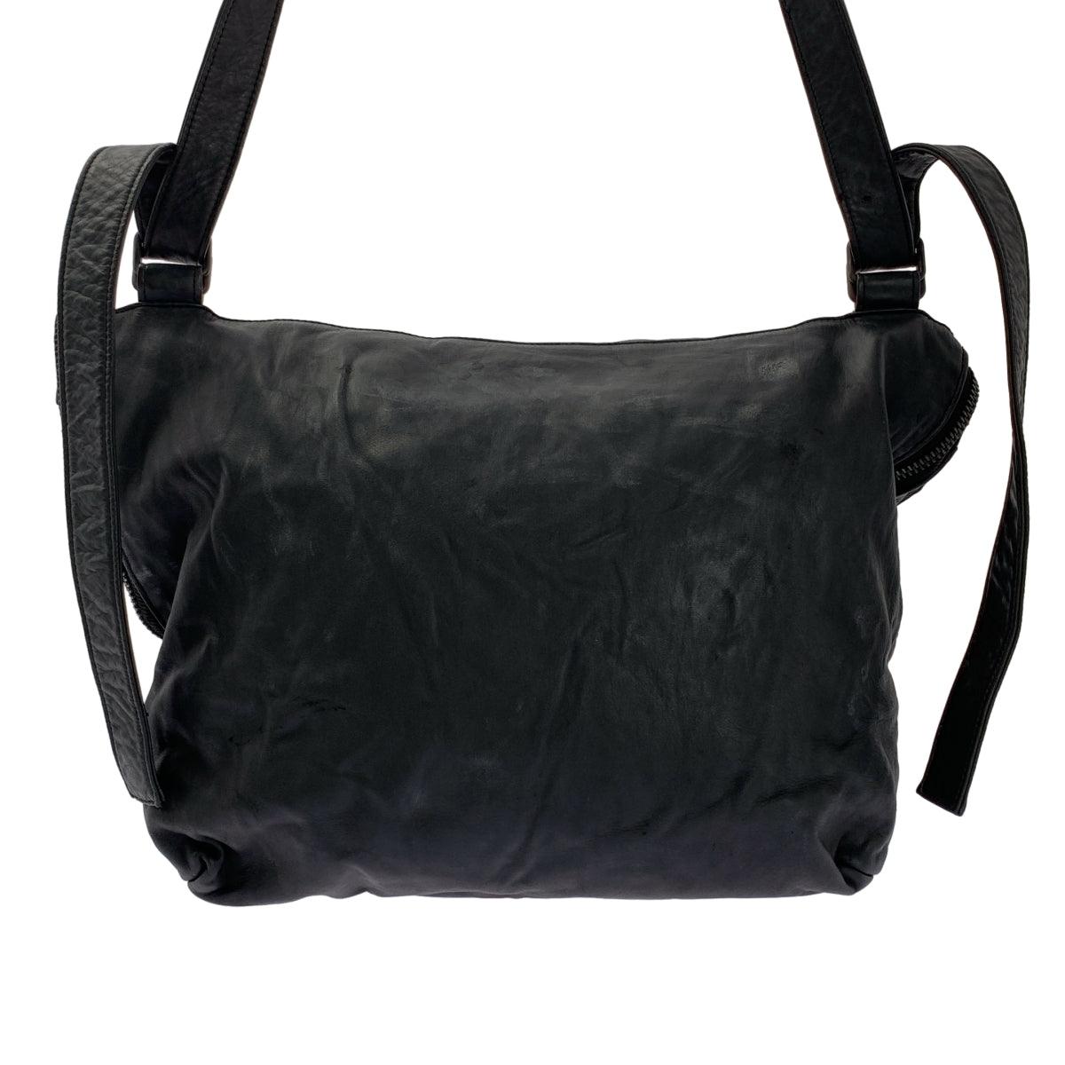 YOHJI YAMAMOTO POUR HOMME / 요우지야마모토풀 옴므 | 2025SS | PRODUCT DYEING HORSE FLAP SHOULDER BAG 가죽 숄더백 |