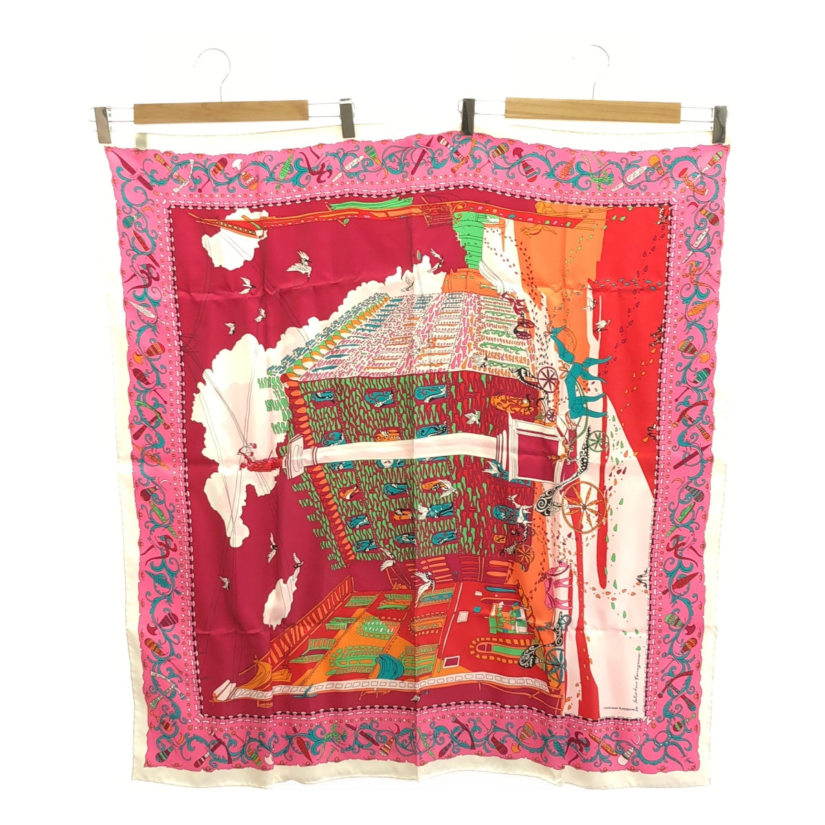 【美品】  Salvatore Ferragamo / サルヴァトーレフェラガモ | スピーニ・フェローニ宮殿 シルク スカーフ | マルチカラー