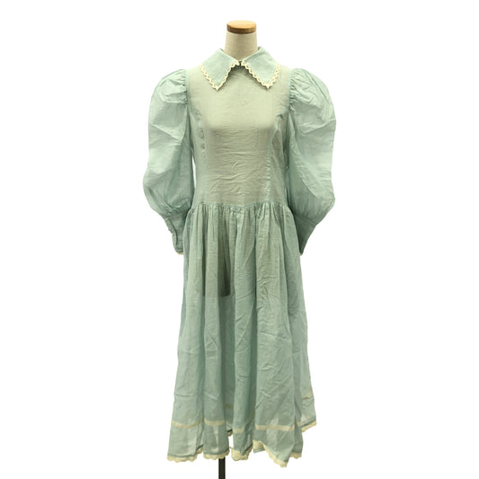【新品】  foufou / フーフー | CANDY DRESS CRAZY GARDEN lace scallop sheer dress ドレス | 1 | ミントグリーン | レディース