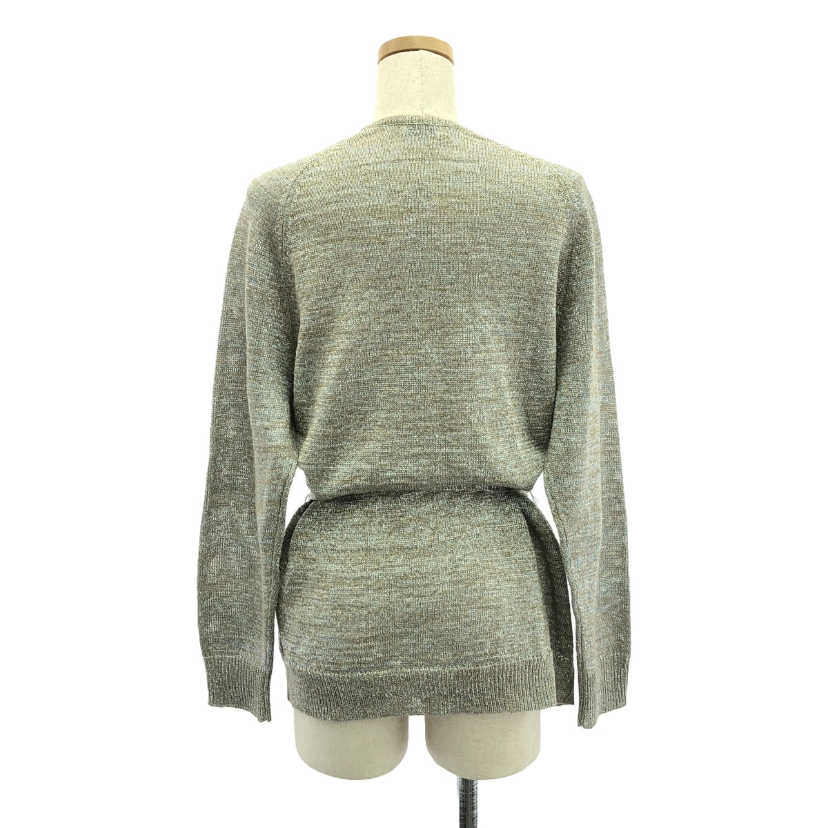 DRIES VAN NOTEN | Linen blend glitter knit cardigan | S | Gray | Women's