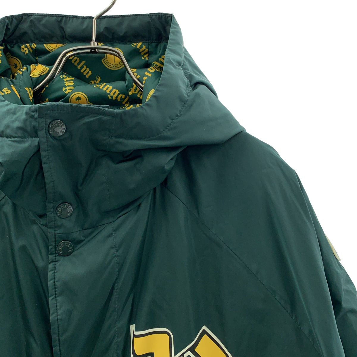 MONCLER / モンクレール | 2022AW | × Palm Angels / パームエンジェルス GENIUS MORENZ LONG COAT ロゴプリント フーデッド ダウンコート | 1 | メンズ