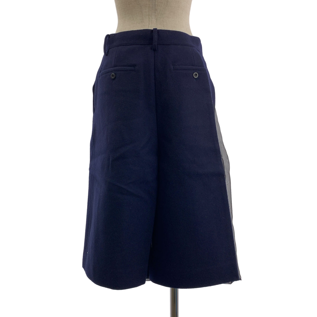 sacai / サカイ | ウール シアー切替 プリーツ ラップ スカート | 2 | レディース