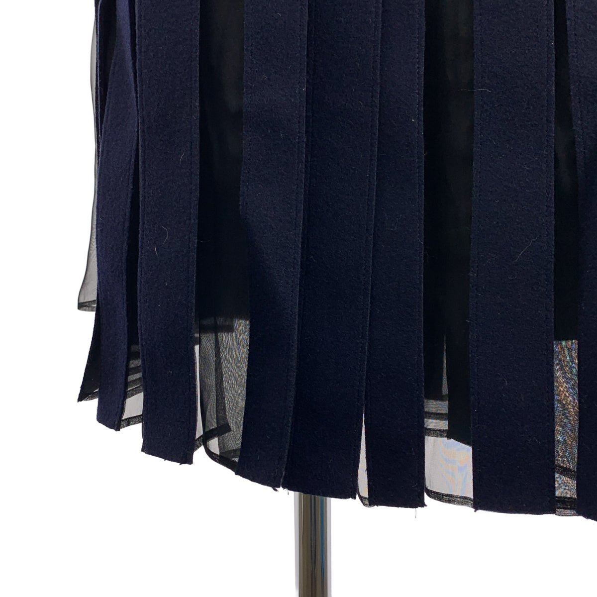 sacai / サカイ | ウール シアー切替 プリーツ ラップ スカート | 2 | レディース