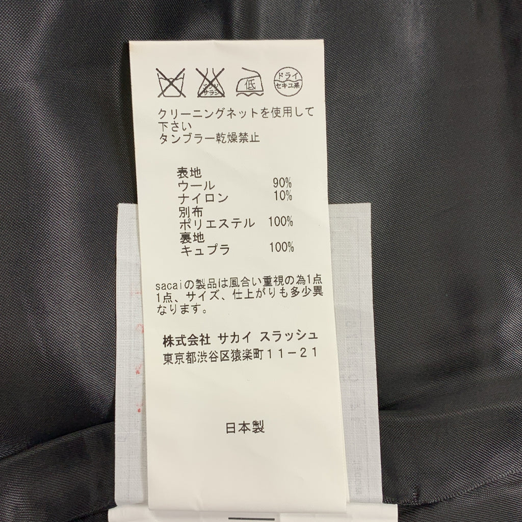 sacai / サカイ | ウール シアー切替 プリーツ ラップ スカート | 2 | レディース