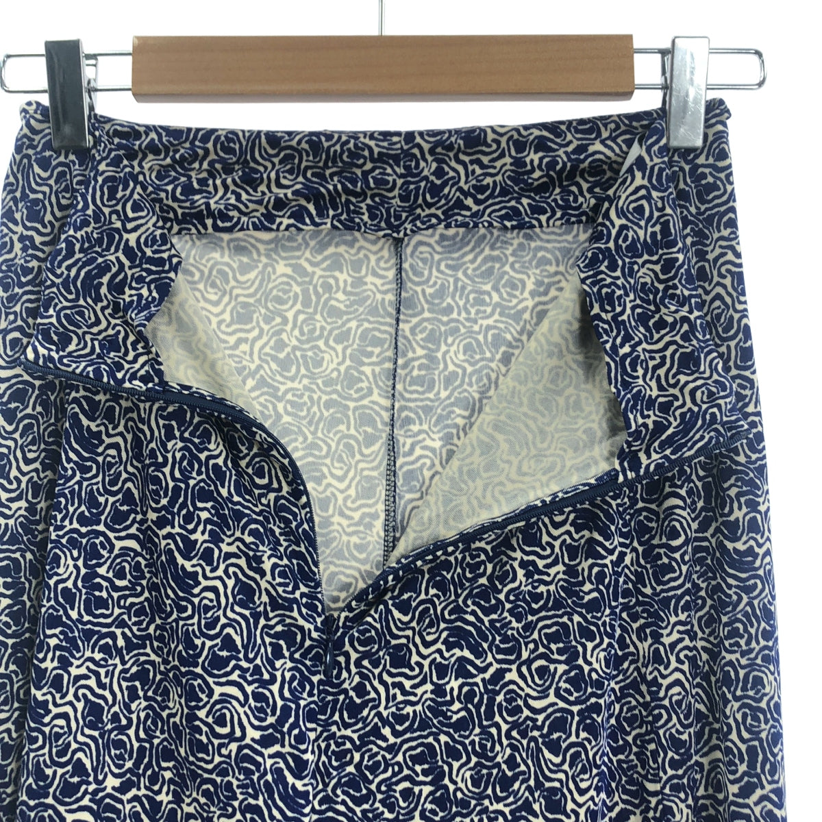 Rodebjer | INEC SWIRL SKIRT 印花黏膠半身裙 | XS | 海軍藍 | 女款