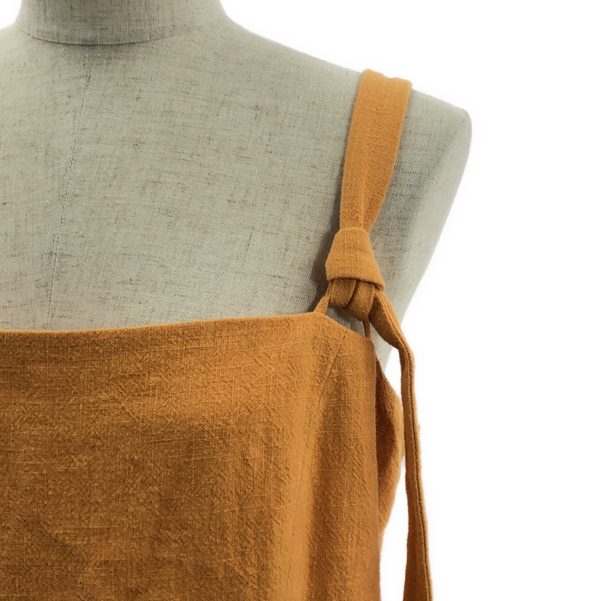 [全新] LUDLOW | 亞麻棉質不對稱吊帶洋裝 | 尺寸 1 | 橘色 | 女款