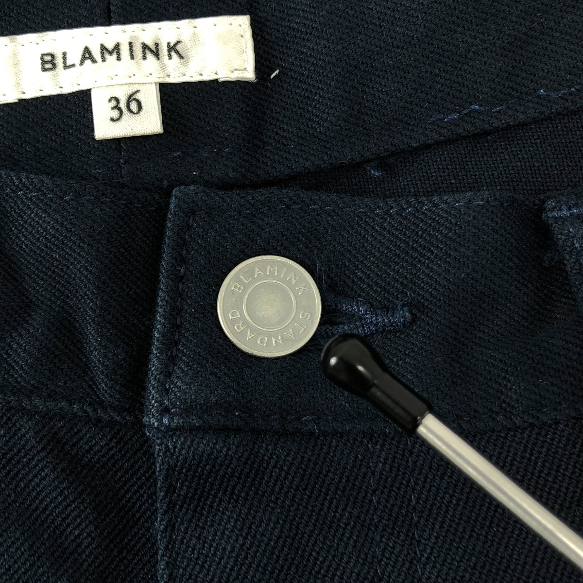 BLAMINK / ブラミンク | バックポケット ストレートパンツ | 36 | ネイビー | レディース