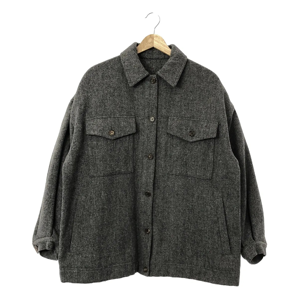 【미품】 Rito / 리토 | 빅 셔츠 재킷 | 38 | 회색 | 여성