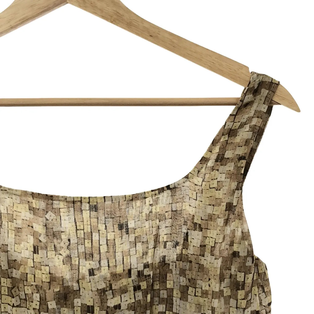 GILMAR / 질마르 | 총 무늬 프린트 슬리브리스 캐미 원피스 / 총 안감 | 42 | 브라운 계열 | 여성