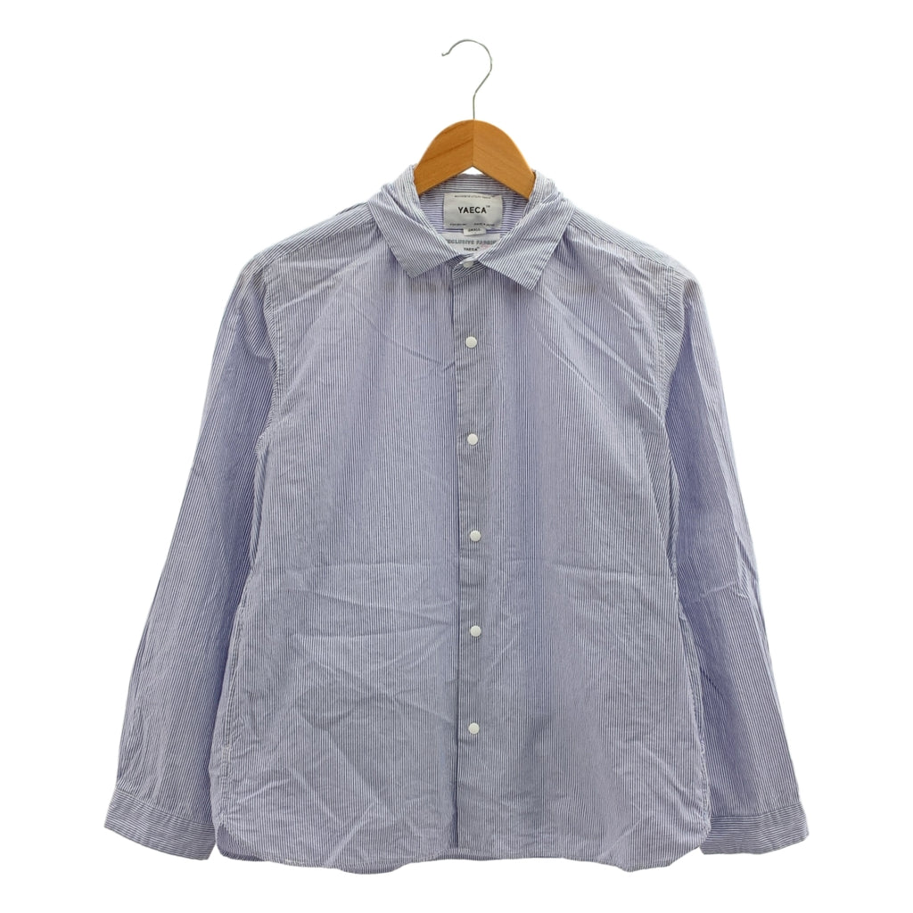 YAECA / ヤエカ | ストライプ ポケット付き スナップボタン シャツ | S | ブルー/ホワイト | メンズ