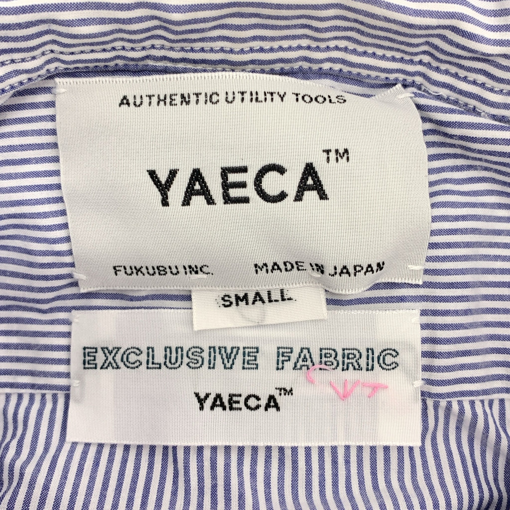 YAECA / ヤエカ | ストライプ ポケット付き スナップボタン シャツ | S | ブルー/ホワイト | メンズ
