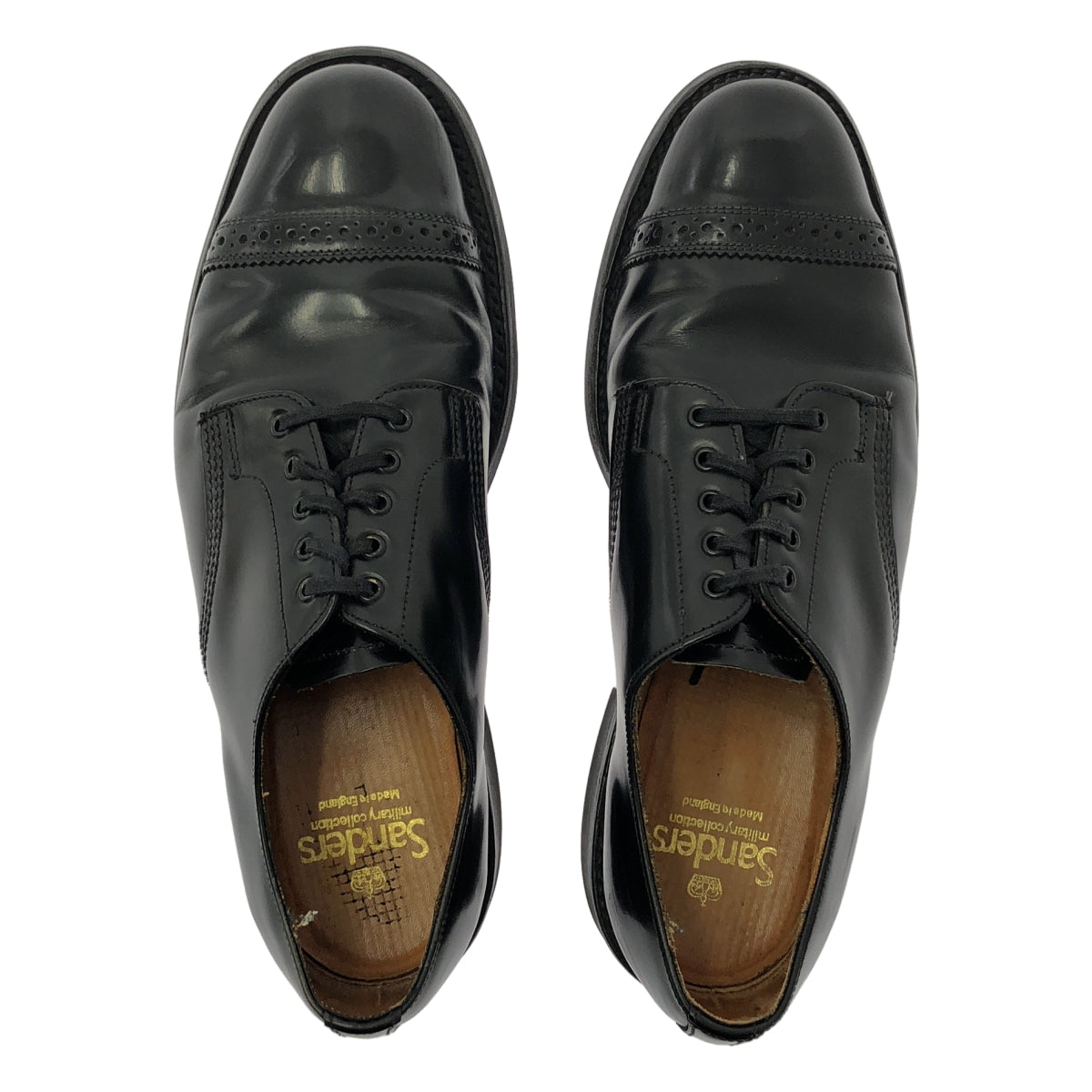 SANDERS / サンダース | 1129B Military Punched Cap Derby ミリタリー ストレートチップ レザー ダービーシューズ | 7 1/2 | ブラック | メンズ