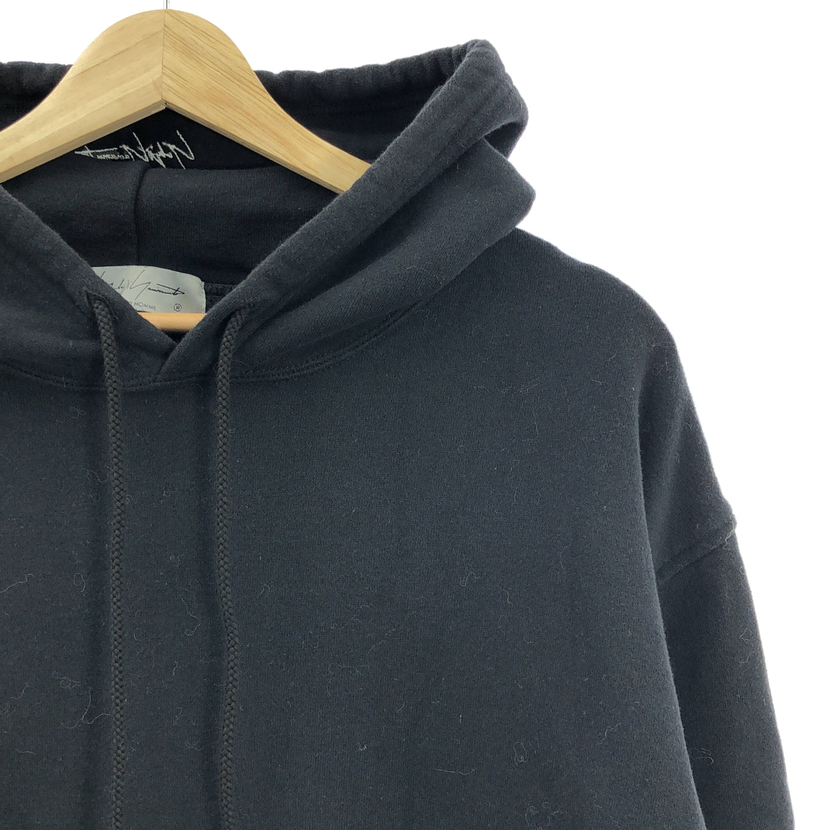 YOHJI YAMAMOTO POUR HOMME / ヨウジヤマモトプールオム | FLEECE SIGNATURE EMBROIDERY HOODIE シグネチャー 刺しゅう スウェットパーカー | 3 | ブラック | メンズ