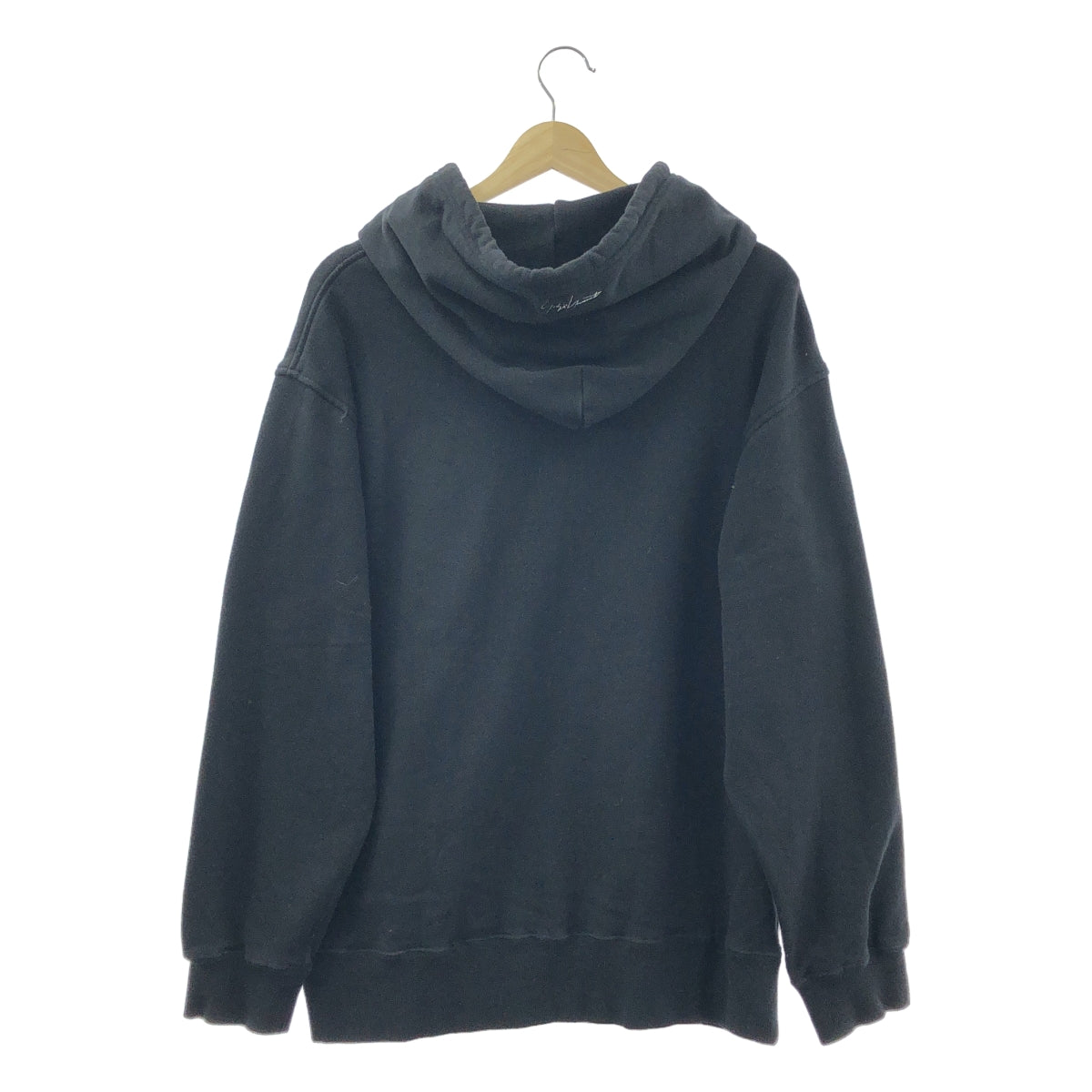 YOHJI YAMAMOTO POUR HOMME / ヨウジヤマモトプールオム | FLEECE SIGNATURE EMBROIDERY HOODIE シグネチャー 刺しゅう スウェットパーカー | 3 | ブラック | メンズ