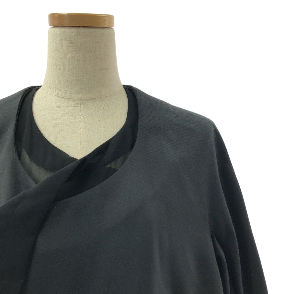 【미품】 COMME des GARCONS / 콤데 갤슨 | 2021SS | Dissonance / 불협화음 레이어드 노 컬러 롱 코트 | S | 블랙 | 여성