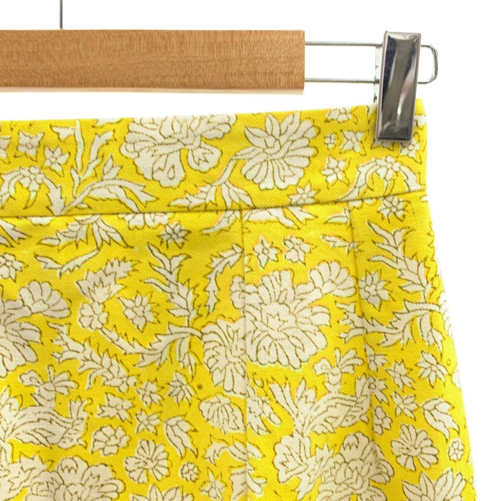 SZ Blockprints / 에스젯 블록 프린트 | × Ron Herman / 론허먼 Nila Print Skirt / 총무늬 플라워 백 Zip 슬릿 스커트 | S | 옐로우 | 여성