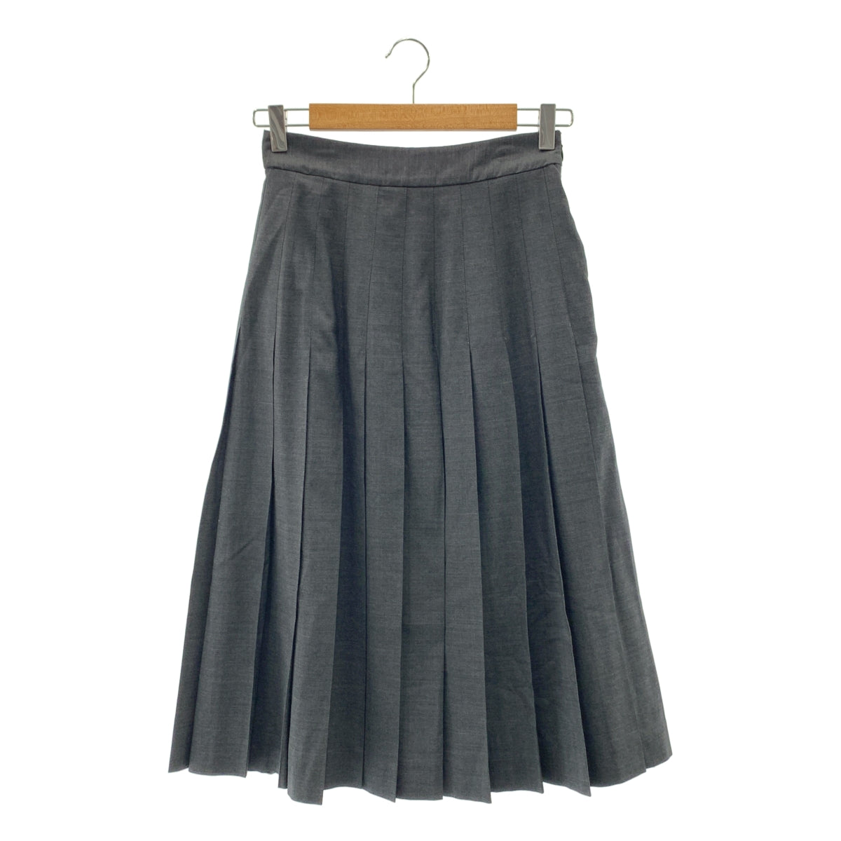 MARGARET HOWELL / マーガレットハウエル | FINE WOOL POPLIN NARROW PLEAT SKIRT ファインウール ポプリン ナロープリーツ スカート | 1 | レディース