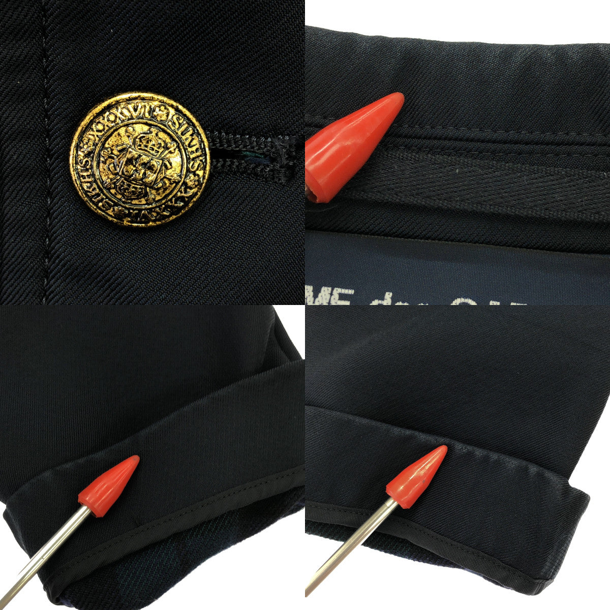 COMME des GARCONS HOMME | 2006AW |黑色手錶金色羈扣西裝外套 | S |海軍 |男士