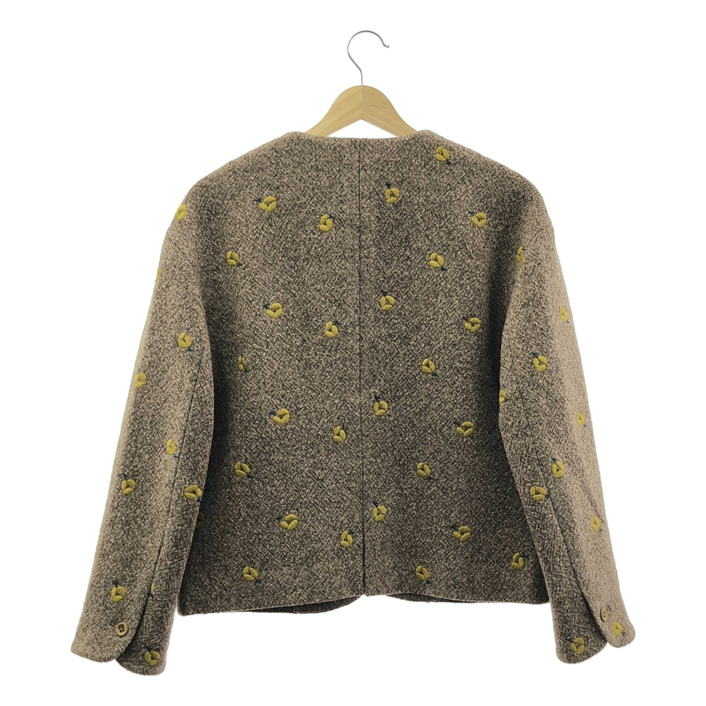 mina perhonen / ミナペルホネン | 2019AW | ohayo フラワー刺しゅう ウール ジャケット | 38 | レディース