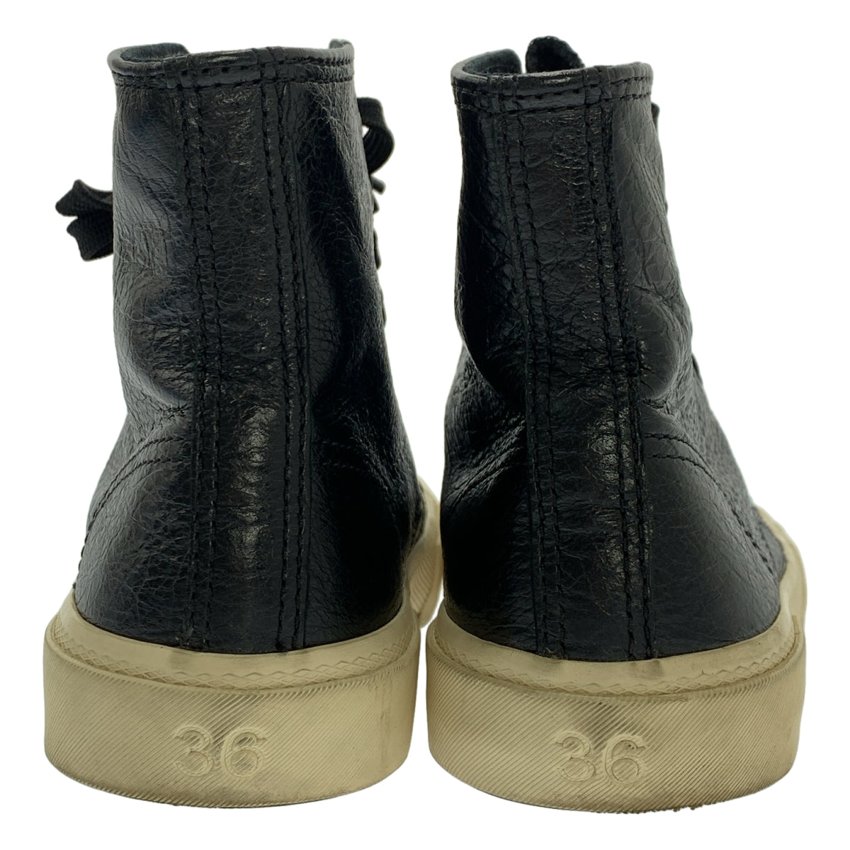 [狀況極佳] BALENCIAGA | PARIS 高筒皮革 | Paris 高筒皮革運動鞋 | 36 碼 | 黑色 | 女款