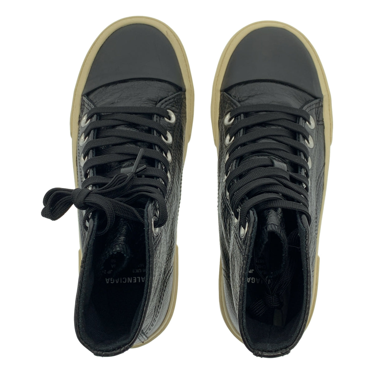 [狀況極佳] BALENCIAGA | PARIS 高筒皮革 | Paris 高筒皮革運動鞋 | 36 碼 | 黑色 | 女款