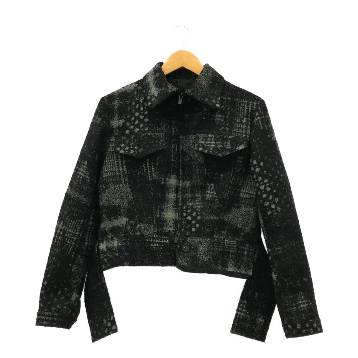 [New] Yohji Yamamoto FEMME | 2024AW | Check Jacquard Jacket | 2 | Black | Women's