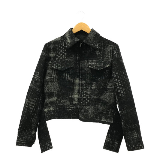 【新品】  Yohji Yamamoto FEMME / ヨウジヤマモトファム | 2024AW | チェック ジャガード ジャケット | 2 | ブラック | レディース