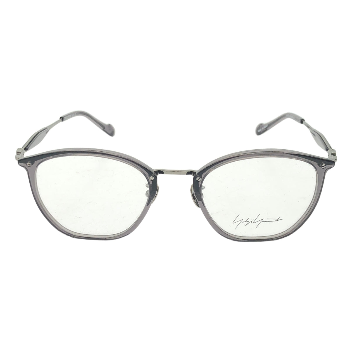 YOHJI YAMAMOTO / ヨウジヤマモト | 19-0074 クリア メタルフレーム スクエア型 メガネ | 50◻︎21-140 | ブラック